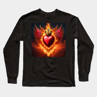 Sacred Heart in Flames Long Sleeve T-Shirt